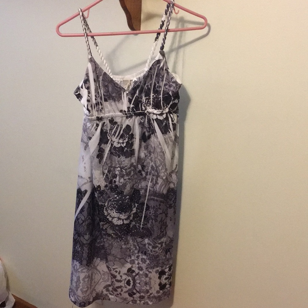 Black and white floral dress